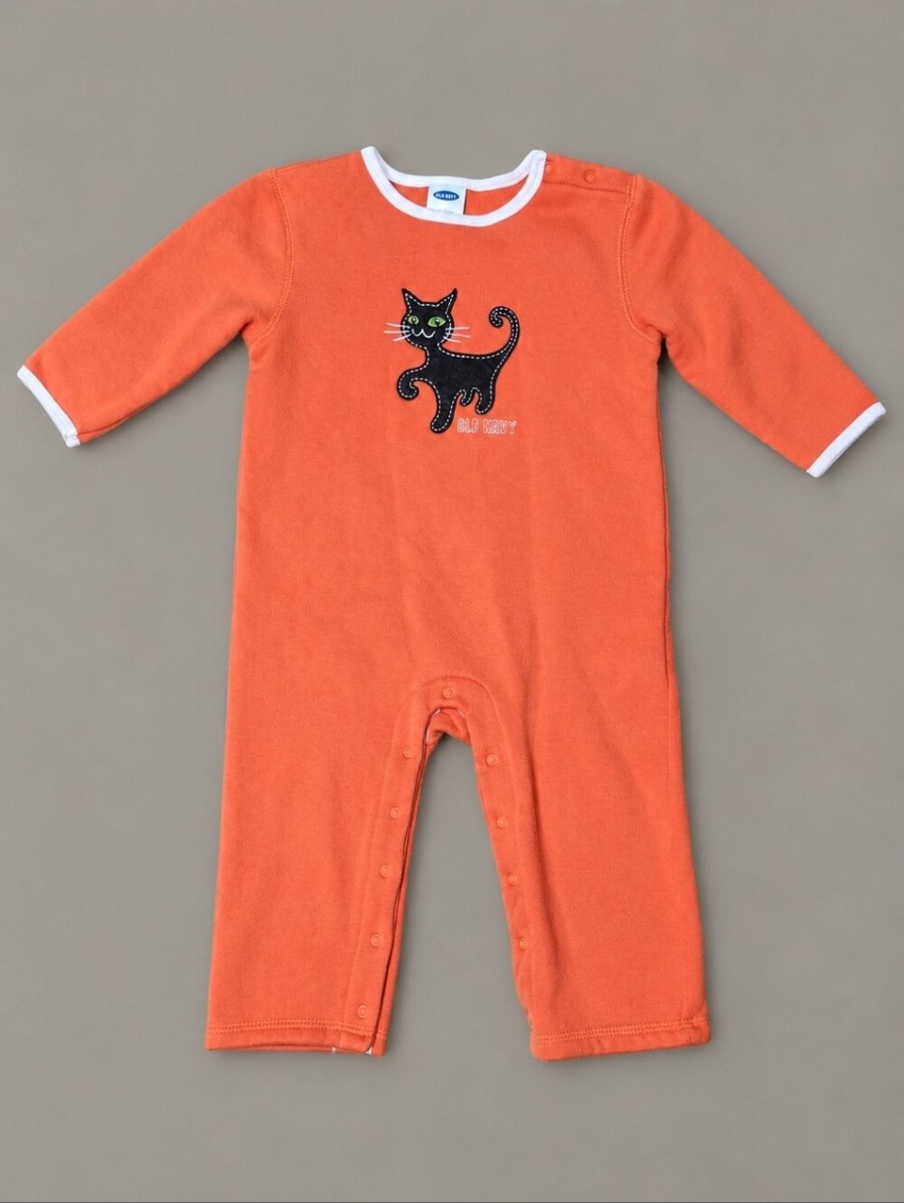 Vintage 2003 Old Navy Halloween Black Cat Romper 18-24M Y2K